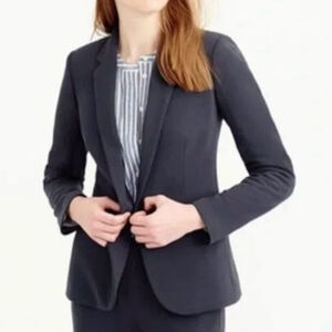 J CREW BONDED CREPE SLATE GREY BLAZER JACKET SIZE 8 OFFICE CAREER